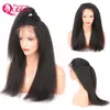 Kinky Straight Wig Full Lace 100% Virgin Human Hair Paryk för Svarta Kvinnor Med Baby Hår Italienska Yaki