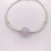 Andy Jewel Auténtica 925 Beads de plata esterlina Facetas geométricas Charma Opalescent Pink Crystal Charms se adapta