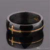 Anillo con cruz de Jesús extraíble en oro plateado, anillos de acero inoxidable para dedo, joyería de moda para hombres y mujeres, voluntad y arena