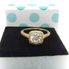 Classic Round Cut 1.0ct Wedding 18K Yellow Gold Filled Engagement Womens Ring Halo Jewelry Size 8