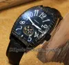 Hochwertige schwarze Croco 8880 T BLK CRO Automatik Tourbillon Herrenuhr PVD schwarzes Lederarmband Herrenuhr Günstige neue Watches2459