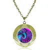 Spirale Médaillon Collier Flourish Swirls Fibonacci Shell Pendentif Géométrie Sacrée Golden Ratio Bijoux Verre Cabochon Antique Médaillons Colliers