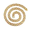 128g Heavy 24K Solid Gold Plated MIAMI CUBAN LINK Chain Extra-coarse Exaggerated Shiny Diamante Necklace Hip Hop Fine Jewelry Hipster Men Chains