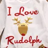 Mode Weihnachten Anzug Kinder Neugeborene Baby Mädchen Kleidung Set Langarm Deer Strampler + Bein Wärmer + Stirnband Weihnachten Outfits set Baby Mädchen Kleidung