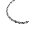 Chaîne en corde solide de 6, 5mm d'épaisseur, 80cm de Long, plaqué or et argent 14K, collier lourd Hip hop, 160 grammes pour hommes211u