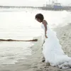 2016 Beach Hi Lo Wedding Dresses Sweetheart Cascading Ruffles African Style Back Corset Vestidos De Novia Elegant Bridal Gowns