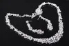 Bling Silver Crystal Set di gioielli da sposa collana placcata orecchini di diamanti Set di gioielli da sposa per la sposa Accessori da sposa per damigelle d'onore