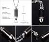 5Colors Men Titanium Steel Urn Lockets Necklaces Cremation Case Perfume Bottle Bullet Pendant Chains Necklace Women Jewelry Can be open put in Ashes