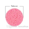 Naturholzfaser-Gesichtswasch-Reinigungsschwamm, Beauty-Make-up-Werkzeuge, Zubehör, rund, wassermelonenrot, 7,0 cm Durchmesser