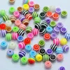 1000 Pcs Listras Mistas De Acrílico Rodada Spacer Beads 6mm Para Jóias Fazendo Acessórios