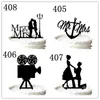 Family cake topper -Bride and Groom hand with their cute son silhouette wedding cake topper 37 color for option 303r
