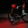 バイクライト5 LED + 2レーザーサイクリング自転車バイクリアテール安全警告警告防水レーザーランプライト