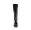 Women Chunky Heel High Boots Female Zipper Winter Boots Women Over the Knee Boots Flat Stretch Sexy Fashion Shoes 2017 Black Shoes