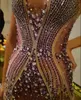 Celebrity sukienka wieczorna Labourjoisie Purple Sermaid Crystal Yousef Tassels Aljasmi Kylie Jenner Zuhair Murad Kim Kardashian