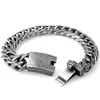 High Quality Titanium Vintage Men's Curb Cuban Link Bracelets Punk Hip Hop Bracelet Cool Chains Man Bangle