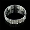 Nouveau bracelet Bangle Luxury Shinning Hingestone blanc Bracles pour femmes mariée 1 2 3 4 5 ROWS Fashion Elegant Elastic Wedding Brac9935385