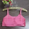 Wholesale-Summer Women Seamless Crop Top Underwear Hollow Bandage Push Up Tank Top Cotton Vest Bra Chest Padded Bralette Tops Camisole