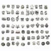 Antique Silver Plated Alloy Big Hole Charms Spacer Koraliki fit bransoletka pandora DIY Biżuteria Naszyjniki Wisiorki charms Koraliki