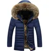 Men's Down & Parkas Wholesale- 2021 Men Hooded Jacket Coat Thick Winter Parka Warm Duck Padded 1201