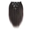 clip in human hair extensions 120g 7pcsLot kinky straight clip in extensions natural kinky coarse clip ins8475003