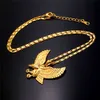 New Gold Eagle Collana uomo gioielli Trendy Platinum / 18 carati placcato oro animale falco ala ala fascino collana pendente all'ingrosso P820