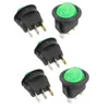 SPST Round Button Rocker Switch Red Green Light Lamp Illuminated 2 Position 3 Terminal ON-OFF l/O 6A/250V 10A/125V AC