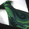 U30 Paisley scuro floreale Verde Nero Mens Cravatte Cravatte di seta 100% extra lungo Lavorato a telaio Brand New