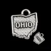 Commercio all'ingrosso stato americano mappa charms gioielli Ohio lega charms 14 * 17mm 50 pz / ot AAC1073