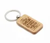 Anpassad personlig nyckelring Trä Rektangel Key Ring 2.25 '' * 1.25 '' KW01C Drop Shipping