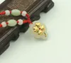 Guld inlaid jade lucky hänge ett klöver halsband och hänge (Sifang att vinna)