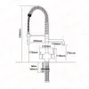 Rolya New Commercial Tri Flow Kitchen Faucet with Spring Hose Sink Mixer Professional 3 Way Water Filter Tap