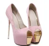 16 CM Ultra Hoge Hak Peep Toe Platform Pumps Sexy Dames Nachtclub Prom Town Trouwschoenen Maat 34-40