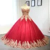 New Red And Gold Ball Gown Wedding Dresses Sweetheart Corset Non White Colorful Bridal Gowns Arabic Formal Dress Custom Made