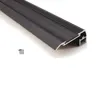 50 x 1m Sats / Lot anodiserad trappa Steg Aluminium LED-profil och svart yta LED ALU-kanal för trappa eller steglampa