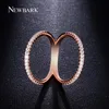 NEWBARK Classic Women Ring Double Circle Shell Shape Finger Rings Rose Gold Color CZ Jewelry Mid Knuckle Bague Ladies q170720