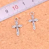 213pcs Antique Silver Plated cross Charms Pendants for European Bracelet Jewelry Making DIY Handmade 15*7mm