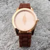 Fashion Brand Watches Women Girl Men Clover 3 Leaves Leaf Style Silicone Strap Analog Quartz Wrist Watch A14