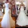 Tulle mermaid wedding dress sweetheart waist beading sash lace up back bridal wedding dresses 2016 wedding gown
