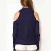 Maglione lavorato a maglia da donna sexy con spalle scoperte Maglione pullover tricot autunnale Tirare mantelle oversize Femme