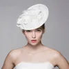 Винтажное новое церковное дерби, винтажная свадебная шапка с цветочным узором, белая шляпа с кружевом и цветком, повязка на голову, корона, тиара, головные уборы 6200965