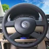 Steering wheel cover Case for Volkswagen old models VW old POLO Genuine leather DIY Hand sewing wheel cover Car styling