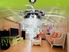 42 inch Led Ceiling Fans Light AC 110V 220V Invisible Blades crystal wings Ceiling Fans Modern Fan Lamp Living Room Bedroom Chandeliers MYY