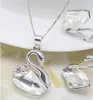 18K Gold Silver Plated Swan Austrian Crystal Necklace Earrings Jewelry Sets for Women Wholesale Price