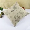Popular European Pairs Pillow Case Vintage Style Print Blend Cotton Linen Pillow Case Bed Sofa Cushion Cover Home Accessories