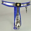 ceinture de chasteté sous-vêtements ceintures de chasteté masculine dispositifs en acier inoxydable bleu silicone arc ceintures culottes masculines hommes bdsm bondage sex toys pour hommes