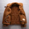 Double-faced Fur Avirexfly Sheepskin Leather Jackets B3 Air Force Lapel Neck Flight