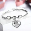 Diamond Love Heart Bracelet Crystal Mom tante dochter oma geloof Hope Vrienden bedelden armbanden vrouwen kinderen mode sieraden wil en sandy