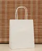 Wholesale-Free ship!40pc!18x15x8cm, Elegant White Paper gift bag, pencil bag, Kraft gift bags with handle, Excellent Quality,Wholesale