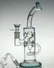 bong 10"inches glass bong Circulating water glass water pipes recycler bong 14.4mm joint glass bowl smoking pipe