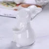 Cerâmica criativa Rabbit Bolo Plate Stand Decorativo Porcelana Bunny estátua Fruits Plate Dinnerware Ornament Gift and Craft